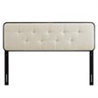 Pemberly Row Modern Fabric Tufted Full Headboard in Beige/Black