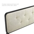 Pemberly Row Modern Fabric Tufted Queen Headboard in Beige/Black