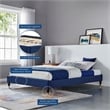 Pemberly Row Modern Performance Velvet Full Platform Bed Frame in Navy