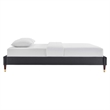 Pemberly Row Modern Performance Velvet King Platform Bed Frame in Charcoal