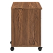 Pemberly Row Wood File Cabinet with Plastic Casters in Walnut/White