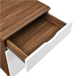 Pemberly Row Wood File Cabinet with Plastic Casters in Walnut/White