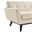 Pemberly Row Tufted Back Upholstered Fabric Loveseat in Beige