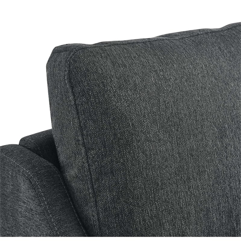 Pemberly Row Upholstered Fabric and Metal Armchair in Charcoal