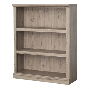 Pemberly Row Contemporary Engineered Wood 3-Shelf Bookcase in Laurel Oak