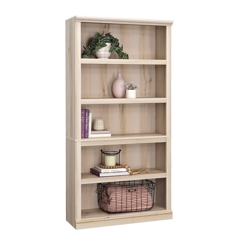 Pemberly Row Engineered Wood 5-Shelf Bookcase in Pacific Maple