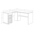 Pemberly Row Engineered Wood L-Shaped Desk in Ashen Oak Finish