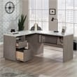 Pemberly Row Engineered Wood L-Shaped Desk in Ashen Oak Finish