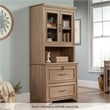 Pemberly Row Engineered Wood Library Hutch in Brushed Oak Finish
