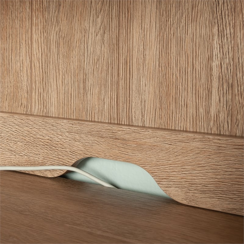 Pemberly Row Engineered Wood Library Hutch in Brushed Oak Finish