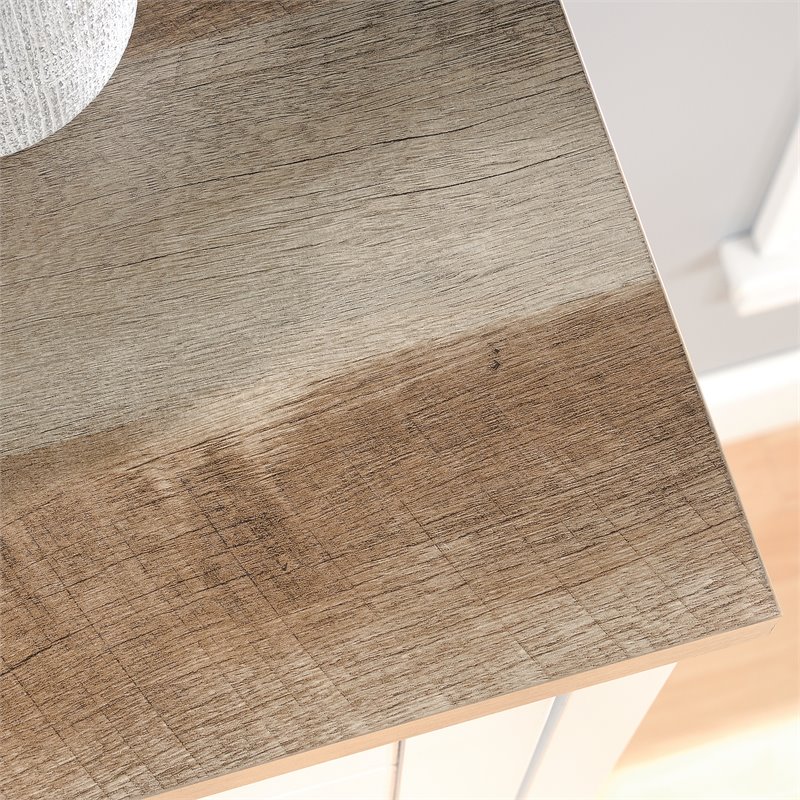 Pemberly Row Contemporary Tall Wood Storage Cabinet in Soft white