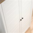 Pemberly Row Contemporary Tall Wood Storage Cabinet in Soft white