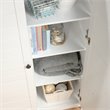 Pemberly Row Contemporary Tall Wood Storage Cabinet in Soft white