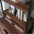 Pemberly Row Engineered Wood and Metal Utility Hutch in Barrel Oak