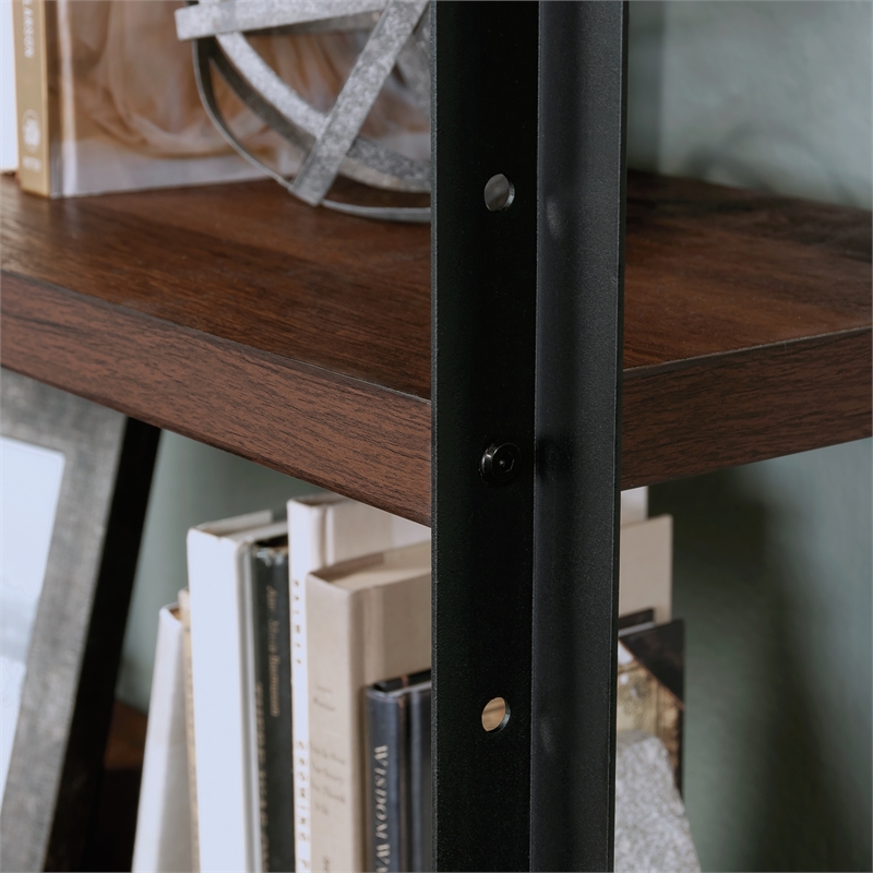Pemberly Row Engineered Wood and Metal Utility Hutch in Barrel Oak