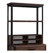Pemberly Row Engineered Wood and Metal Utility Hutch in Barrel Oak