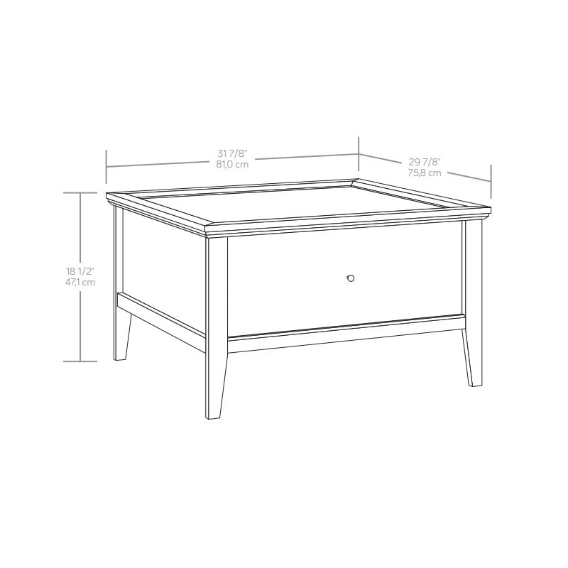 Pemberly Row Engineered Wood and Metal Coffee Table in Glacier Oak