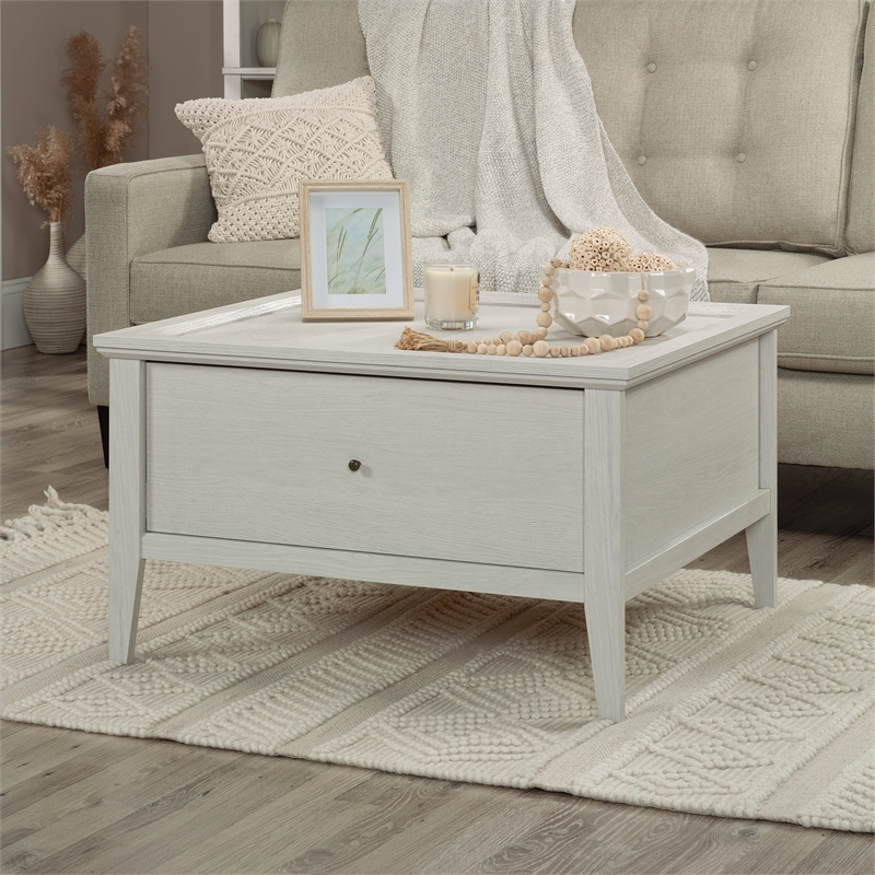 Pemberly Row Engineered Wood and Metal Coffee Table in Glacier Oak