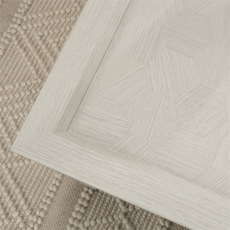 Pemberly Row Engineered Wood and Metal Coffee Table in Glacier Oak