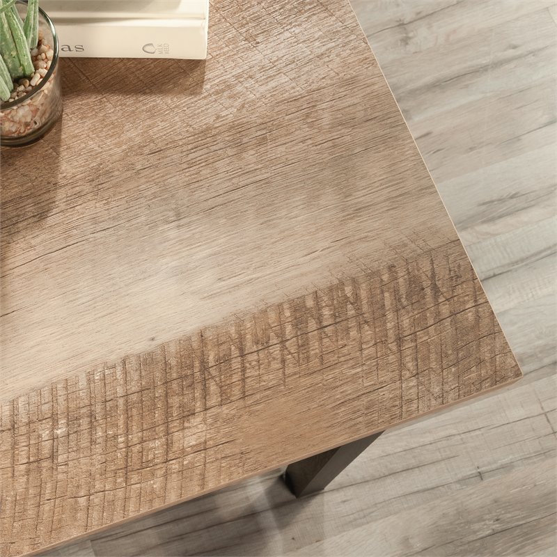 Pemberly Row Cottage Road Engineered Wood L-Shape Desk in Raven Oak