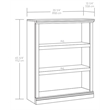 Pemberly Row Engineered Wood 3-Shelf Bookcase in Pacific Maple Finish
