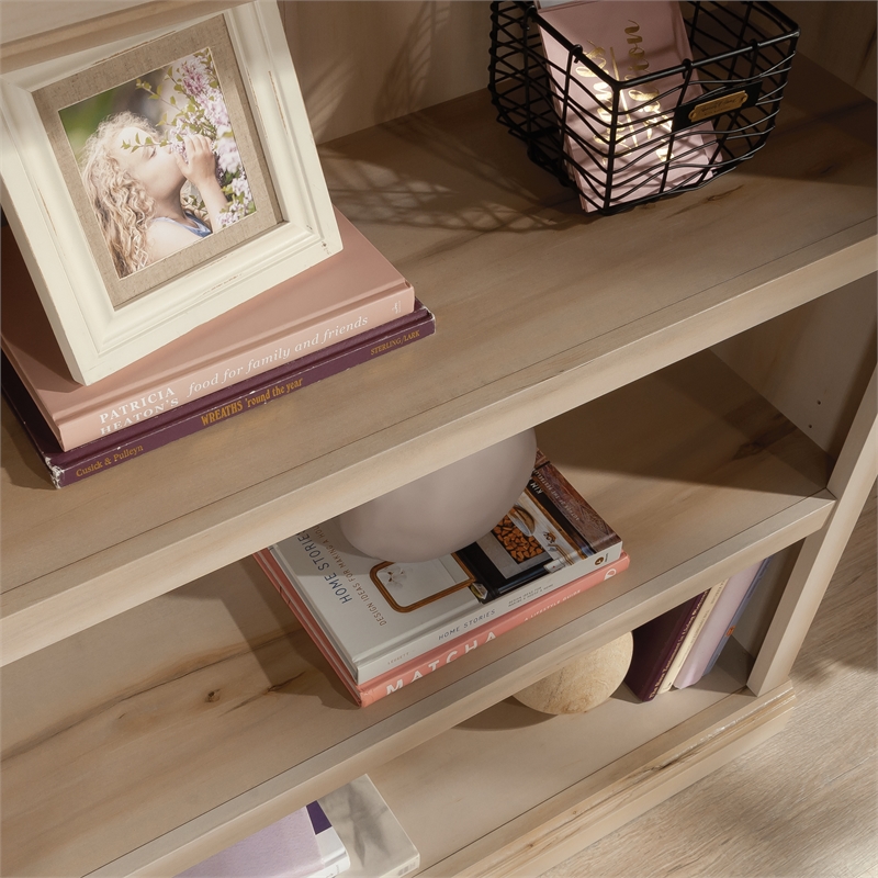 Pemberly Row Engineered Wood 3-Shelf Bookcase in Pacific Maple Finish