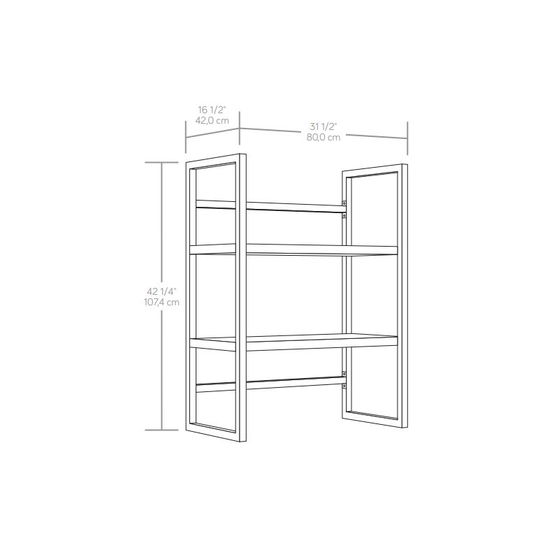 Pemberly Row Contemporary Engineered Wood Utility Hutch in Mystic Oak