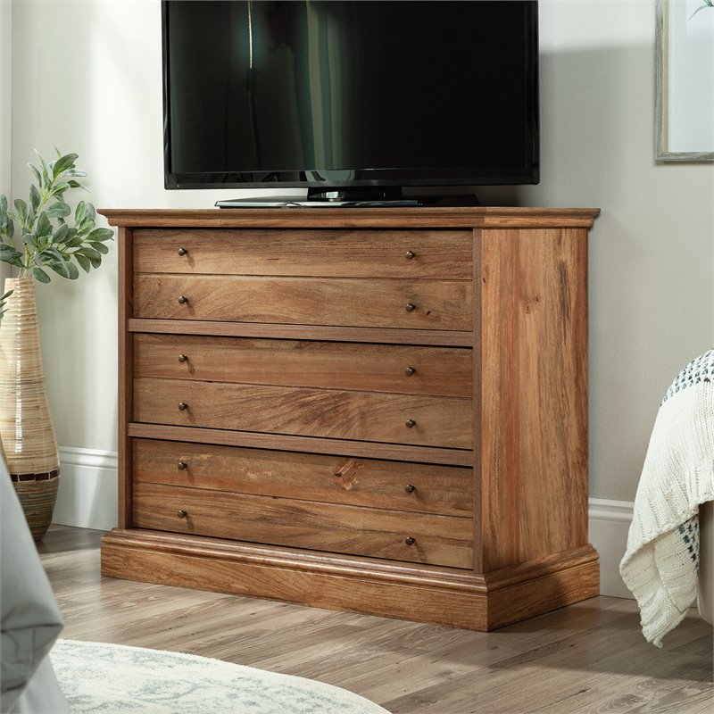 Pemberly Row 3-Drawer Traditional Engineered Wood Bedroom Chest in Brown