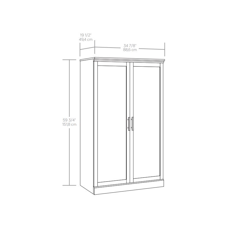 Pemberly Row Contemporary Engineered Wood Storage Cabinet in Prime Oak