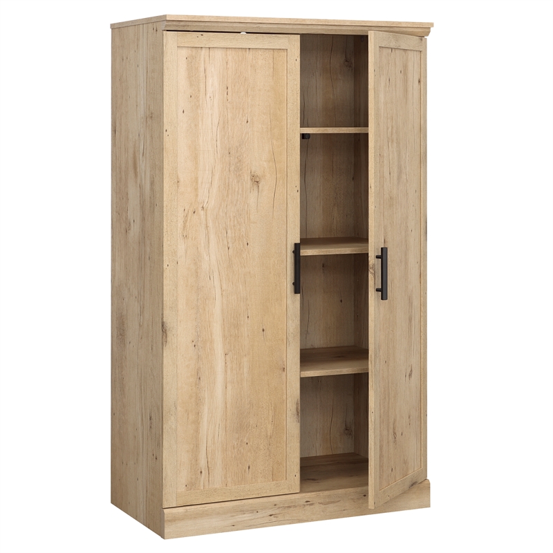Pemberly Row Contemporary Engineered Wood Storage Cabinet in Prime Oak