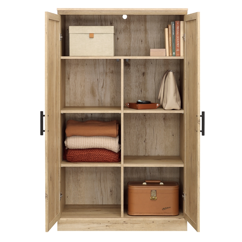 Pemberly Row Contemporary Engineered Wood Storage Cabinet in Prime Oak