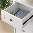 Pemberly Row Contemporary Engineered Wood Credenza Desk in White Finish