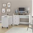 Pemberly Row Contemporary Engineered Wood Credenza Desk in White Finish