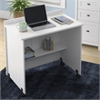 Pemberly Row Contemporary Engineered Wood Credenza Desk in White Finish
