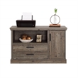 Pemberly Row Contemporary Engineered Wood Credenza in Pebble Pine/Brown