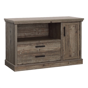 Pemberly Row Contemporary Engineered Wood Credenza in Pebble Pine/Brown