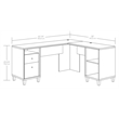 Pemberly Row Contemporary Engineered Wood L-Desk in Grand Walnut Finish