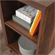 Pemberly Row Contemporary Engineered Wood L-Desk in Grand Walnut Finish