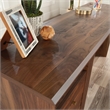 Pemberly Row Contemporary Engineered Wood L-Desk in Grand Walnut Finish