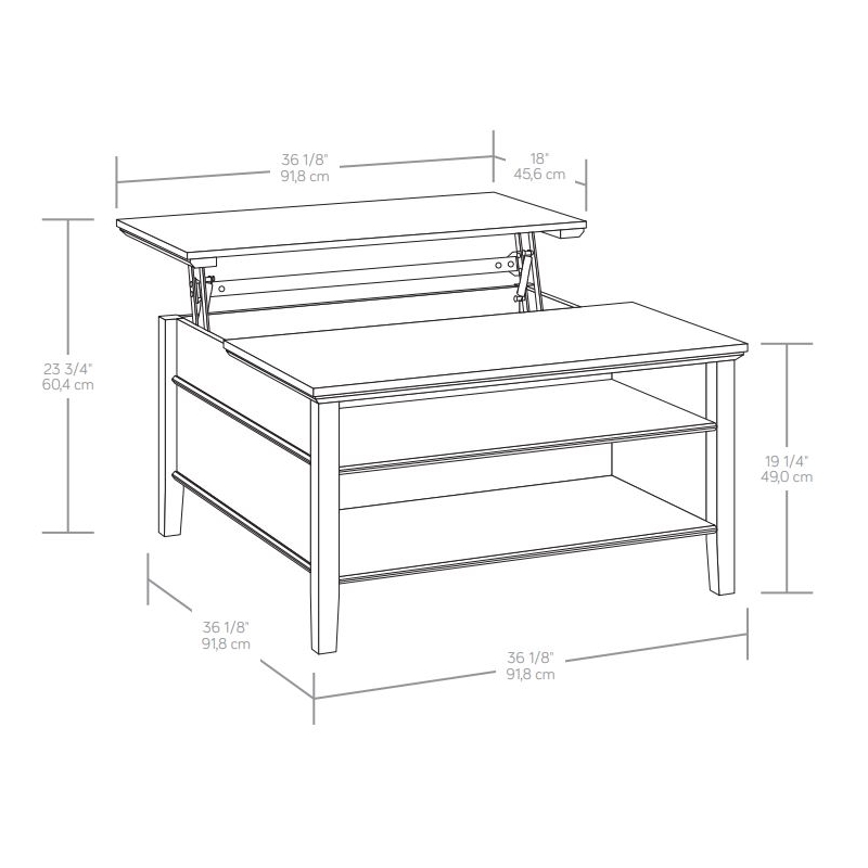 Pemberly Row Engineered Wood Lift Top Coffee Table in Cascade Oak Finish