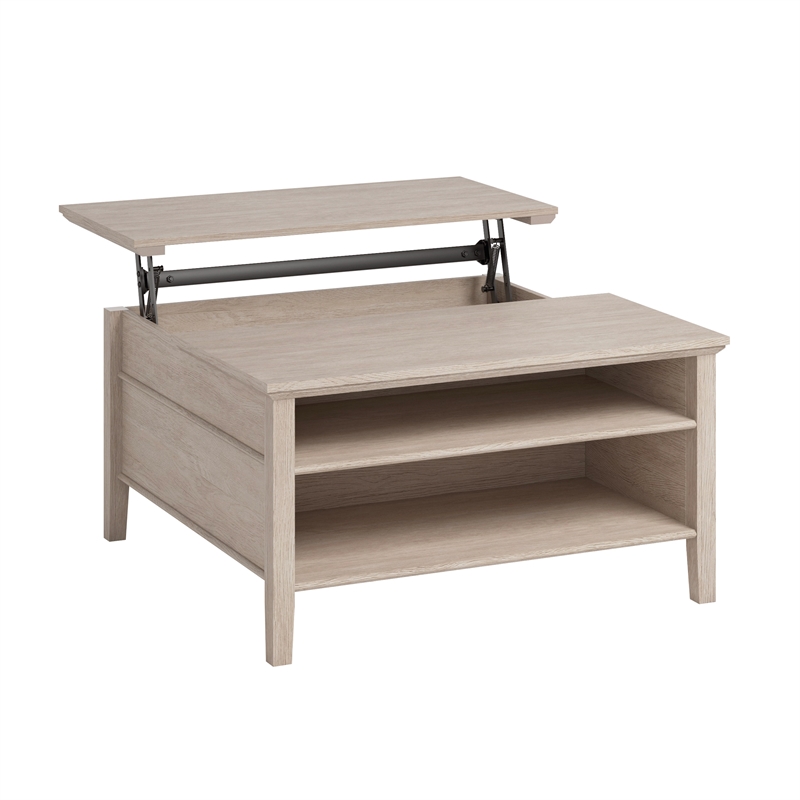 Pemberly Row Engineered Wood Lift Top Coffee Table in Cascade Oak Finish