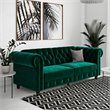 Pemberly Row Modern / Contemporary Tufted Sleeper Sofa in Green Finish