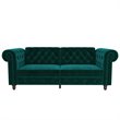 Pemberly Row Modern / Contemporary Tufted Sleeper Sofa in Green Finish