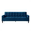 Pemberly Row Modern Linen Fabric Convertible Sleeper Sofa in Blue