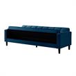 Pemberly Row Modern Linen Fabric Convertible Sleeper Sofa in Blue