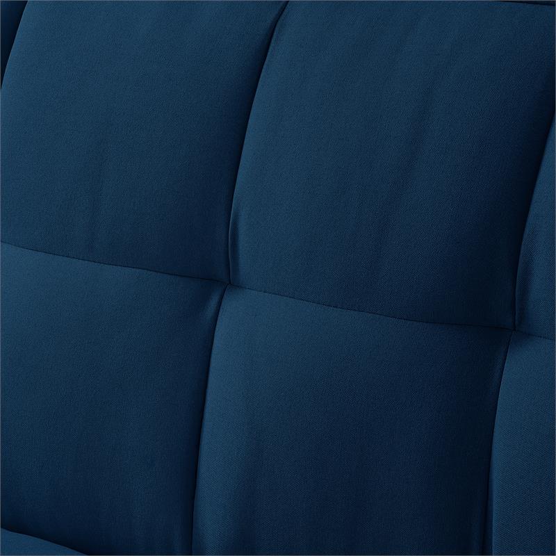Pemberly Row Modern Linen Fabric Convertible Sleeper Sofa in Blue
