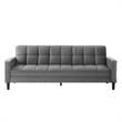 Pemberly Row Modern Velvet Fabric Convertible Sleeper Sofa in Gray