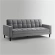 Pemberly Row Modern Velvet Fabric Convertible Sleeper Sofa in Gray