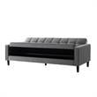Pemberly Row Modern Velvet Fabric Convertible Sleeper Sofa in Gray