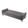 Pemberly Row Modern Velvet Fabric Convertible Sleeper Sofa in Gray